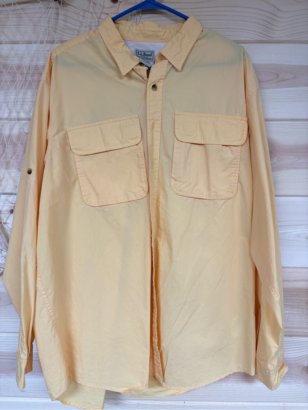 L.L. Bean Men's Pale Yellow Button-Down Shirt